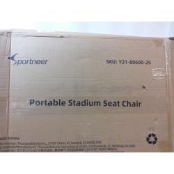 2pk Portable Stadium Seat Chair Round for Bleachers Reclining Black  Sportneer