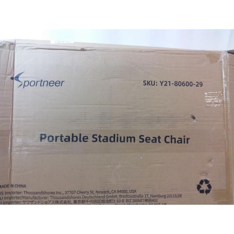 2pk Portable Stadium Seat Chair Round for Bleachers Reclining Black  Sportneer