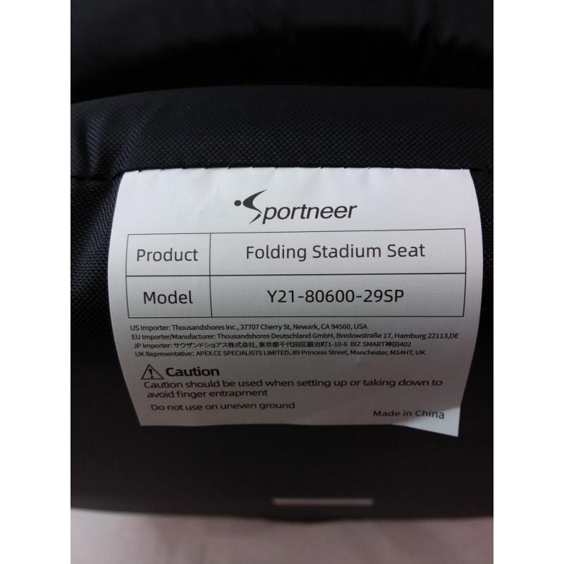 2pk Portable Stadium Seat Chair Round for Bleachers Reclining Black  Sportneer