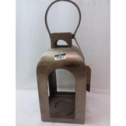 Small Cast Metal Outdoor Lantern Pillar Candle Holder Gold - Smith & Hawken