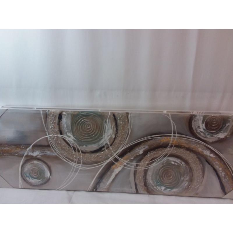 Fabulous Décor-2 Large Modern Abstract Gold Silver Wide 3D Hand-Painted Artwork
