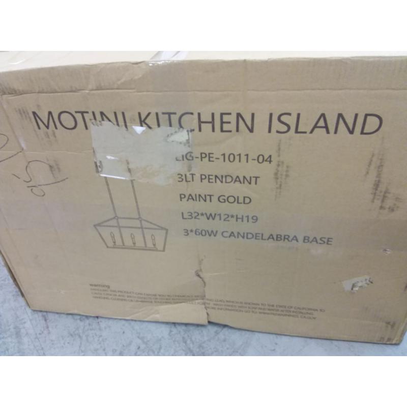 3 Light Kitchen Island Lantern- Gold
