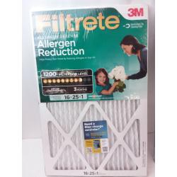 Filtrete 16x25x1, Allergen Reduction HVAC Furnace Air Filter, 1200 MPR, 1 Filter