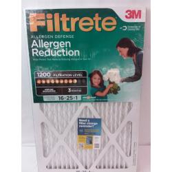 Filtrete 16x25x1, Allergen Reduction HVAC Furnace Air Filter, 1200 MPR, 1 Filter