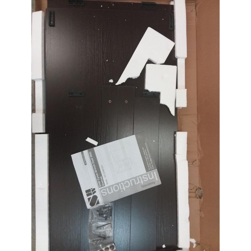 38 Desk With Shelves- Espresso