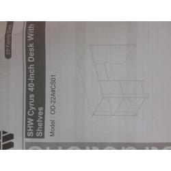 38 Desk With Shelves- Espresso