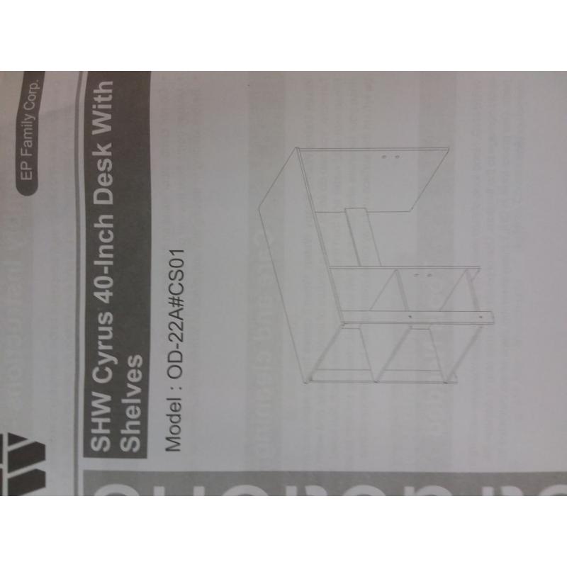 38 Desk With Shelves- Espresso