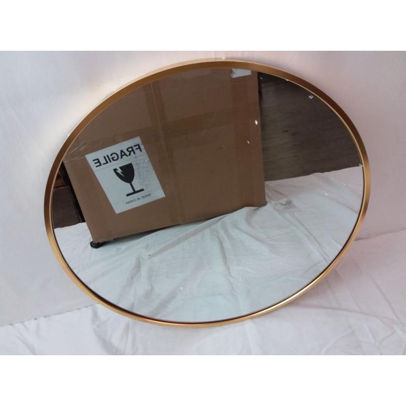 Huimei2Y Gold 19.7 Inch Circle Wall Mirror with Metal Frame for Vanity, Bathroom