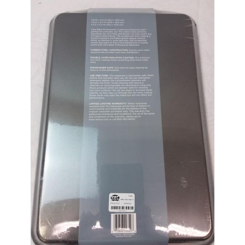 Wilton Ultra Bake Pro 3pc Cookie Sheet Set