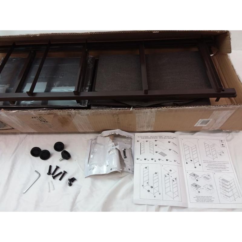 Mdesign Tall Drawer Organizer Storage Tower, 5 Fabric Drawers - Espresso Brown