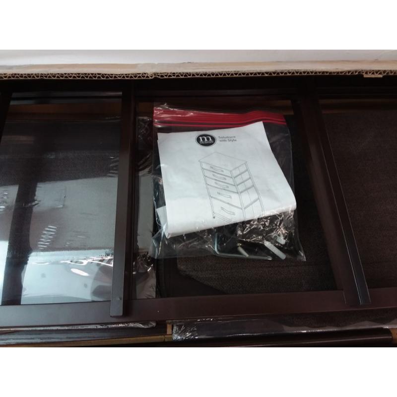 Mdesign Tall Drawer Organizer Storage Tower, 5 Fabric Drawers - Espresso Brown