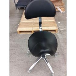 Ergonomic Rolling Saddle Stool with Back, Saddle Chair with Wheels Hydraulic