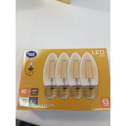 Great Value Edison Lightbulb Led 40 Watt 4 Count Deco Amber Light