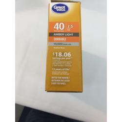 Great Value Edison Lightbulb Led 40 Watt 4 Count Deco Amber Light