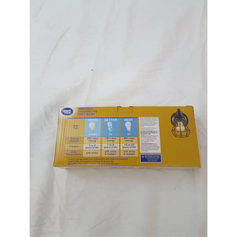 Great Value Edison LED A19, 4 Lightbulbs 25 Watt Amber Light