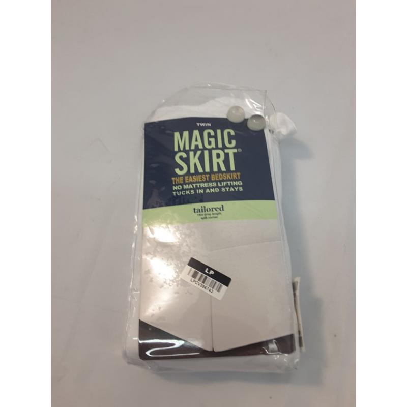 Twin Magic Skirt Tailored Bedskirt, White, 100% Polyester
