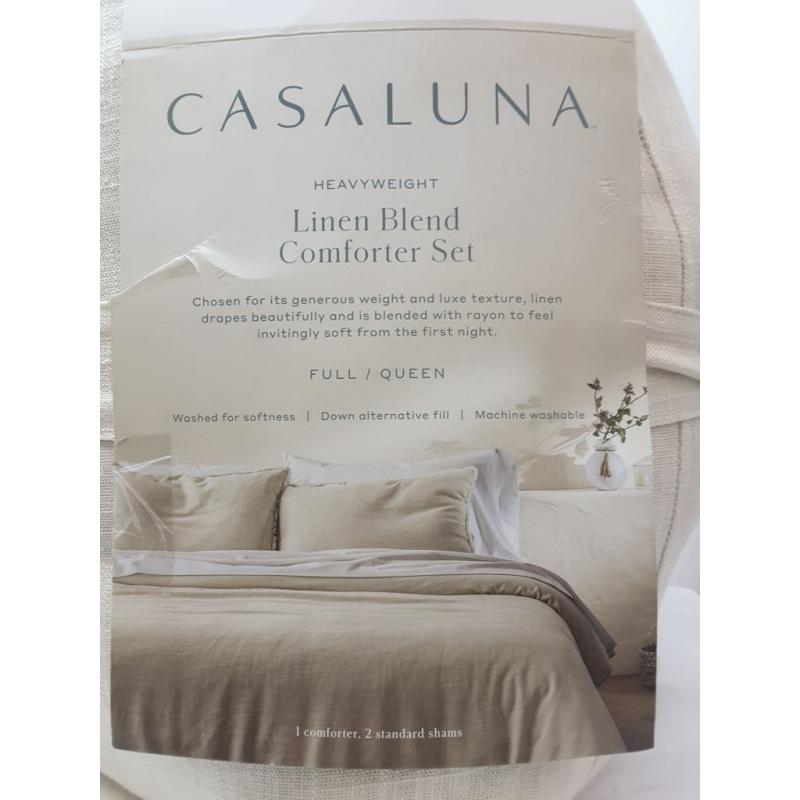 Heavyweight linen blend comforter set Queen
