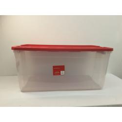 50gal Clear Stacker Box Red Lid and Latch - Wondershop