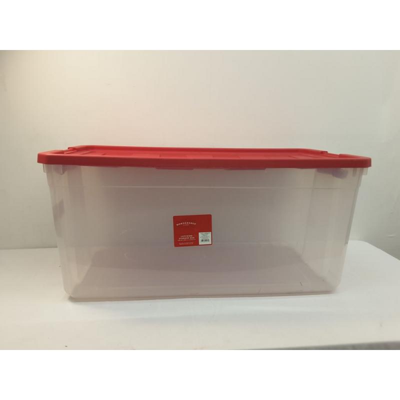 50gal Clear Stacker Box Red Lid and Latch - Wondershop