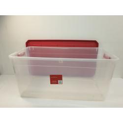 50gal Clear Stacker Box Red Lid and Latch - Wondershop