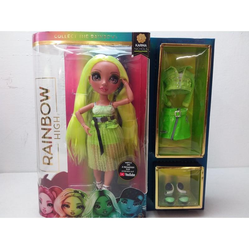 Rainbow High Karma Nichols – Fashion Doll with 2 Complete Mix & Match Outfits and Doll Accessories