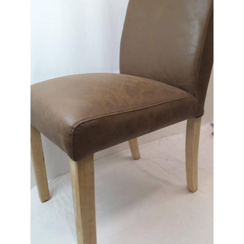 Graham Upholstered Parsons Dining Chair Faux Leather Brown - Threshold
