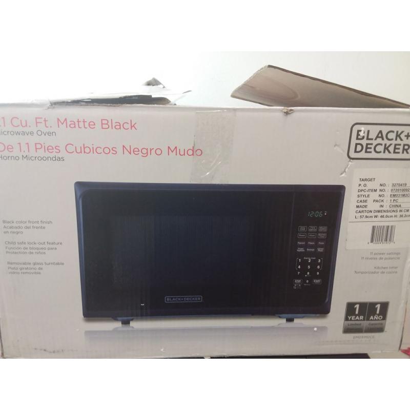 1.1 cu ft 1000W Microwave Oven - Stainless Steel Black