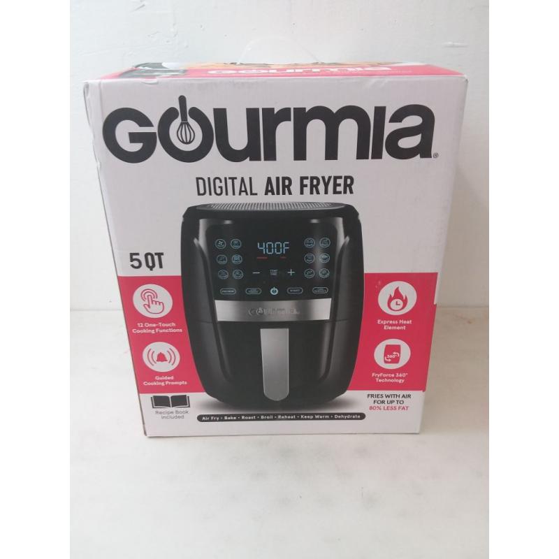 5qt 12-Function Guided Cook Digital Air Fryer - Black