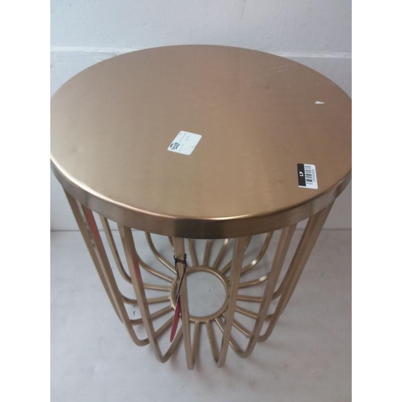 Kibara Cage Accent Table Brass