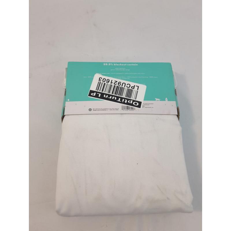 Pillowfort 99.9% Blackout Curtain White and Partially Mint Green