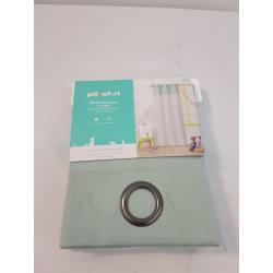 Pillowfort 99.9% Blackout Curtain White and Partially Mint Green