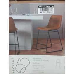 Bowden Upholstered Molded Faux Leather Counter Height Barstool Caramel