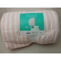 Twin Chambray Stripes Quilt Pink - Pillowfort
