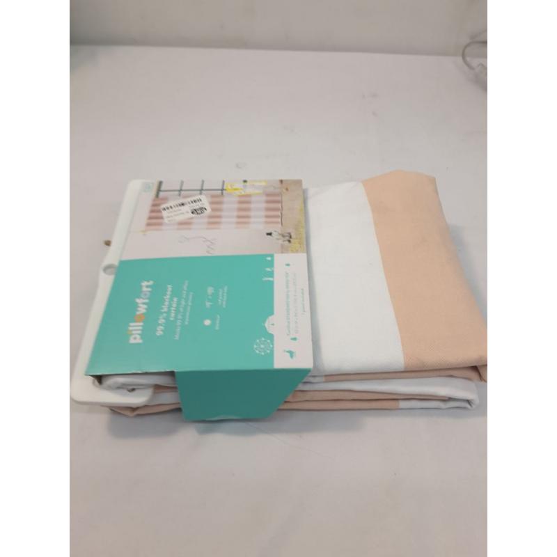 Pillowfort 99.9% Blackout Curtain White and Partially Pink