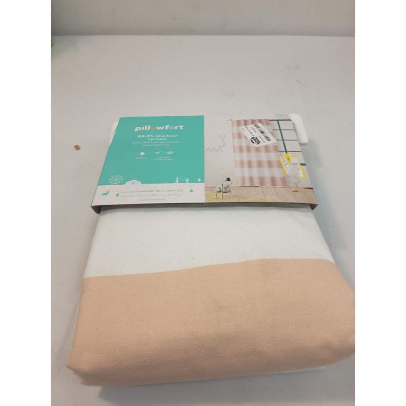 Pillowfort 99.9% Blackout Curtain White and Partially Pink