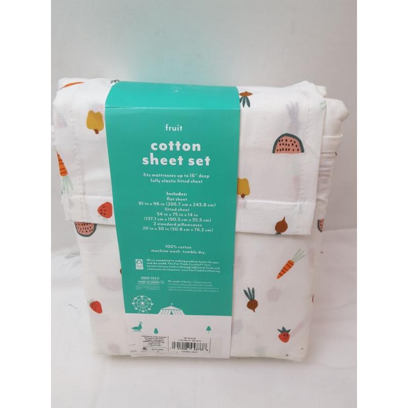 Full Fruit Cotton Sheet Set - Pillowfort (Please be advised that sets may be missing pieces or otherwise incomplete.)