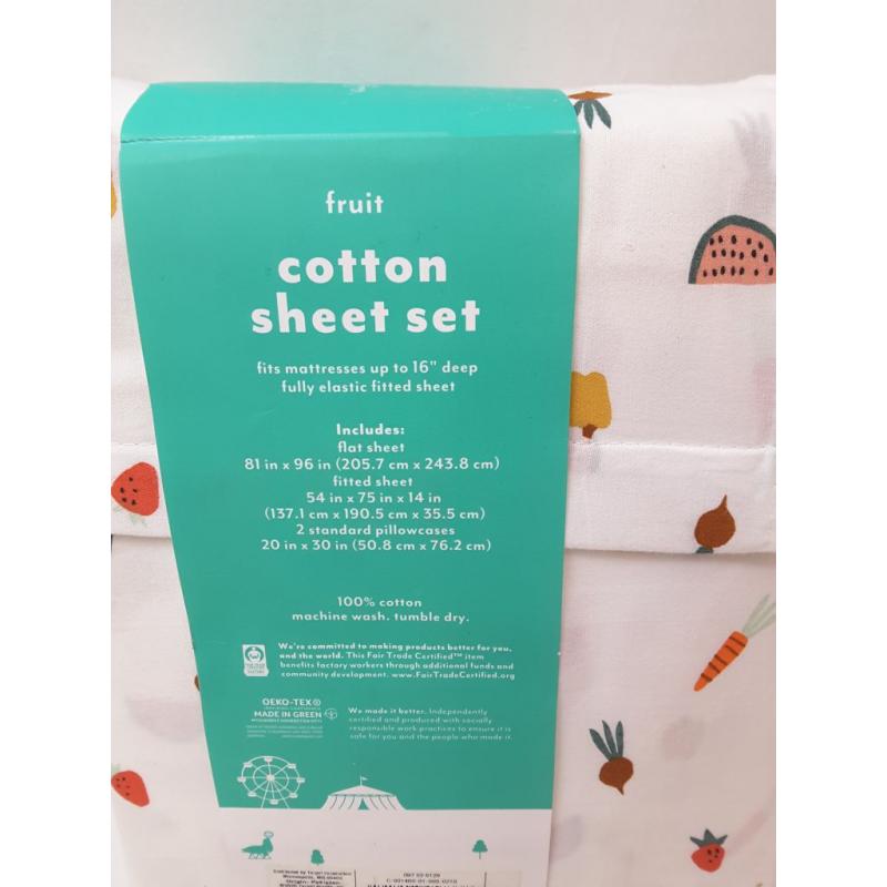 Full Fruit Cotton Sheet Set - Pillowfort (Please be advised that sets may be missing pieces or otherwise incomplete.)