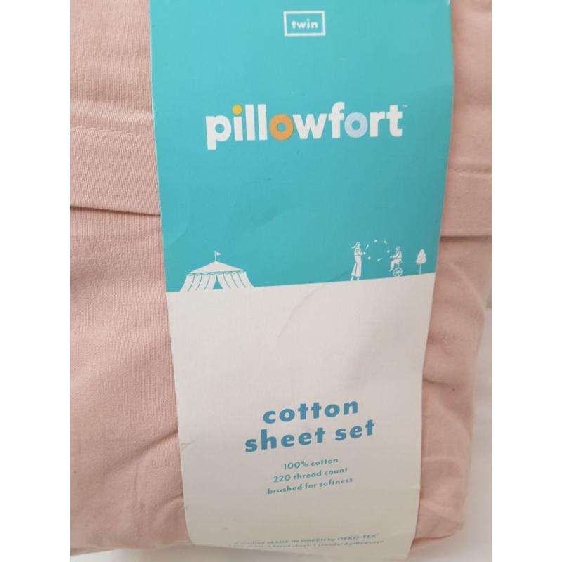 Twin Solid Cotton Sheet Set Pink - Pillowfort (Please be advised that sets may be missing pieces or otherwise incomplete.)