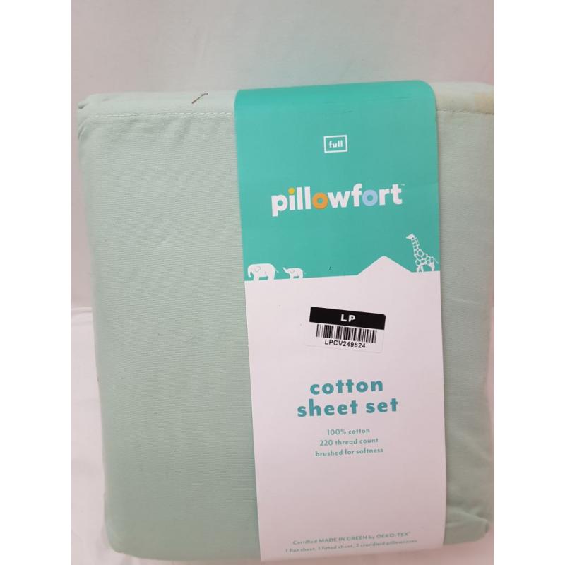 Full Solid Cotton Sheet Set Mint - Pillowfort (Please be advised that sets may be missing pieces or otherwise incomplete.)