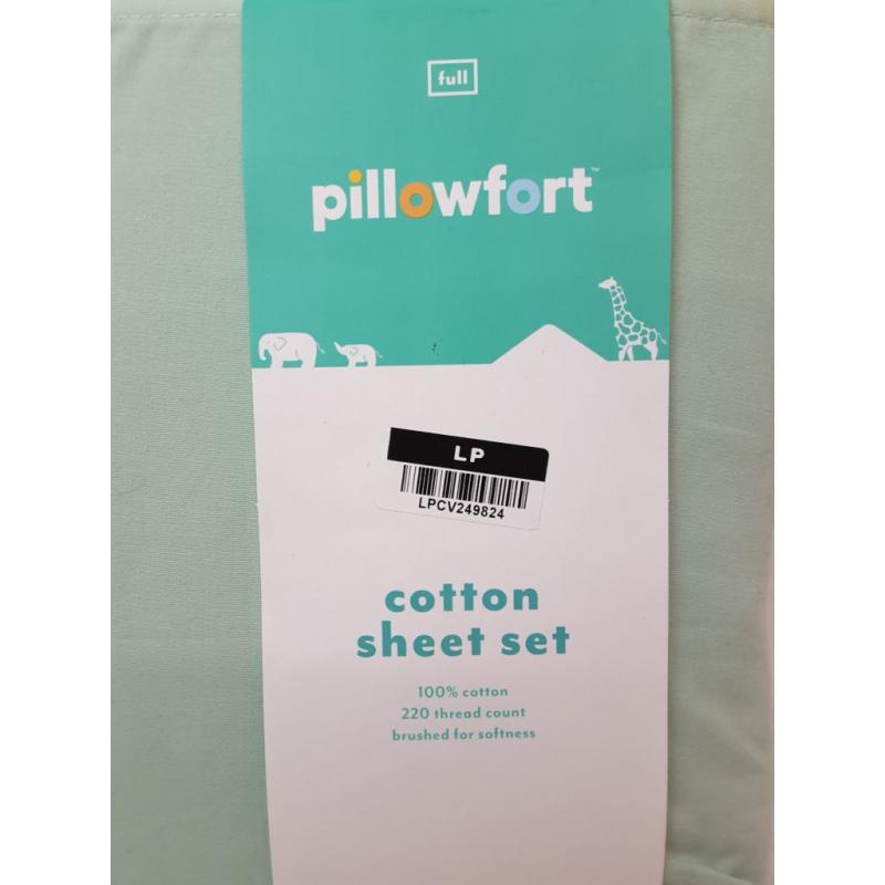 Full Solid Cotton Sheet Set Mint - Pillowfort (Please be advised that sets may be missing pieces or otherwise incomplete.)