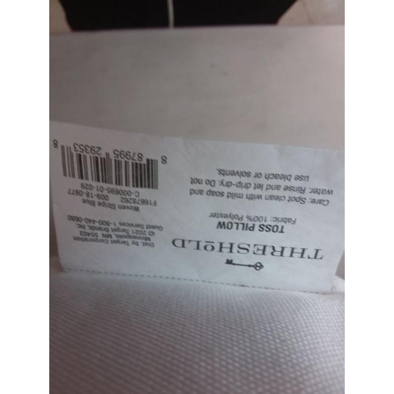 Woven Oversized Outdoor Throw Pillow Woven Mixed Stripe Blue