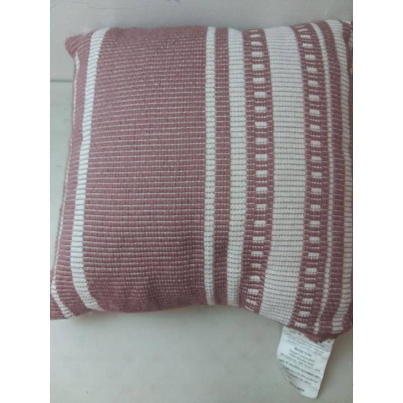 Woven Asymmetrical Striped Square Throw Pillow Mauve/Cream - Threshold™