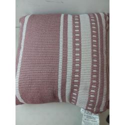 Woven Asymmetrical Striped Square Throw Pillow Mauve/Cream - Threshold™