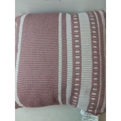 Woven Asymmetrical Striped Square Throw Pillow Mauve/Cream - Threshold™