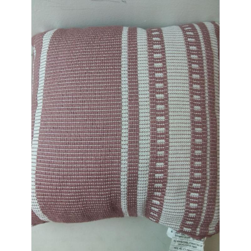 Woven Asymmetrical Striped Square Throw Pillow Mauve/Cream - Threshold™