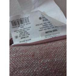 Oversized Chambray Square Throw Pillow with Lace Trim Mauve