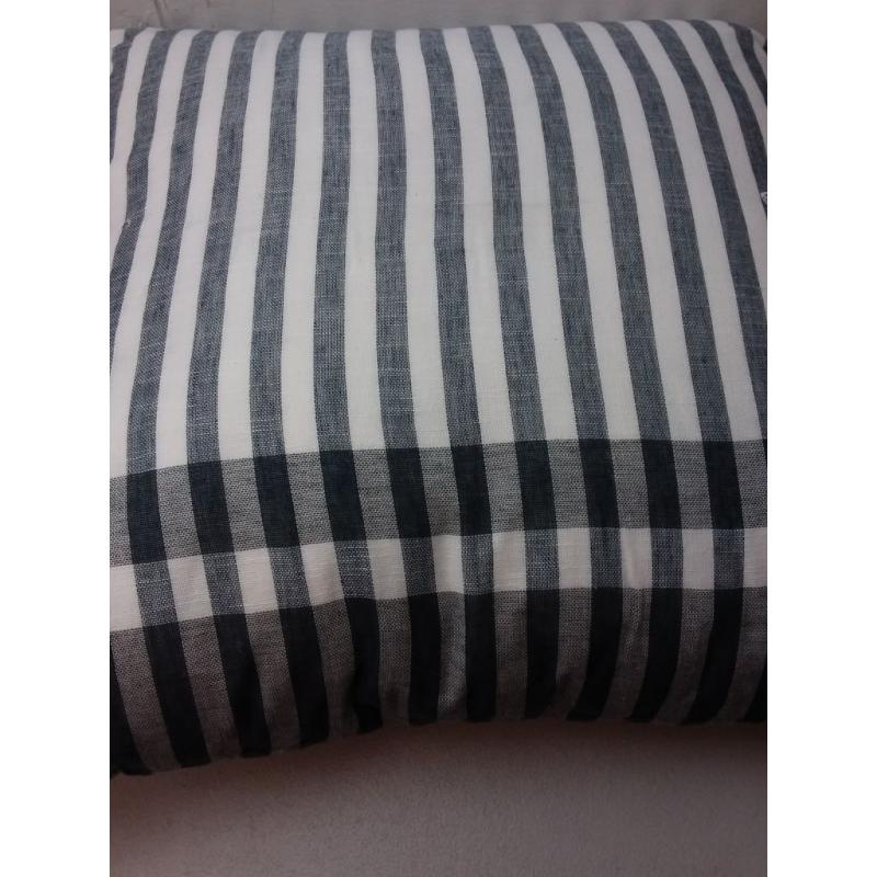24 x 24 Contrast Edge Stripe Oversized Throw Pillow Gray/Blue - Hearth & Hand with Magnolia