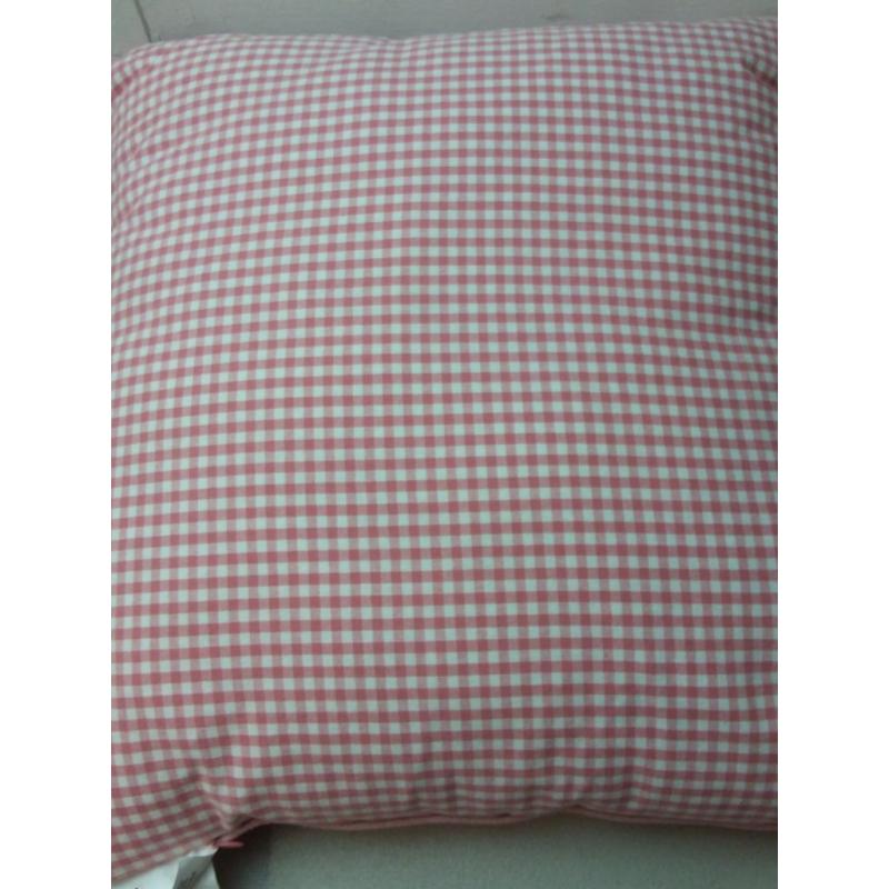 Oversized Woven Gingham Square Throw Pillow Rose/Cream - Threshold