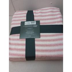 King Pinstripe 100% Cotton Bed Blanket Rose Pink - Threshold