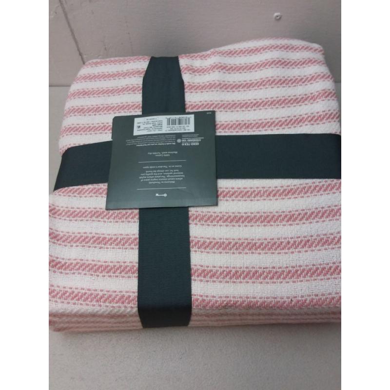 King Pinstripe 100% Cotton Bed Blanket Rose Pink - Threshold